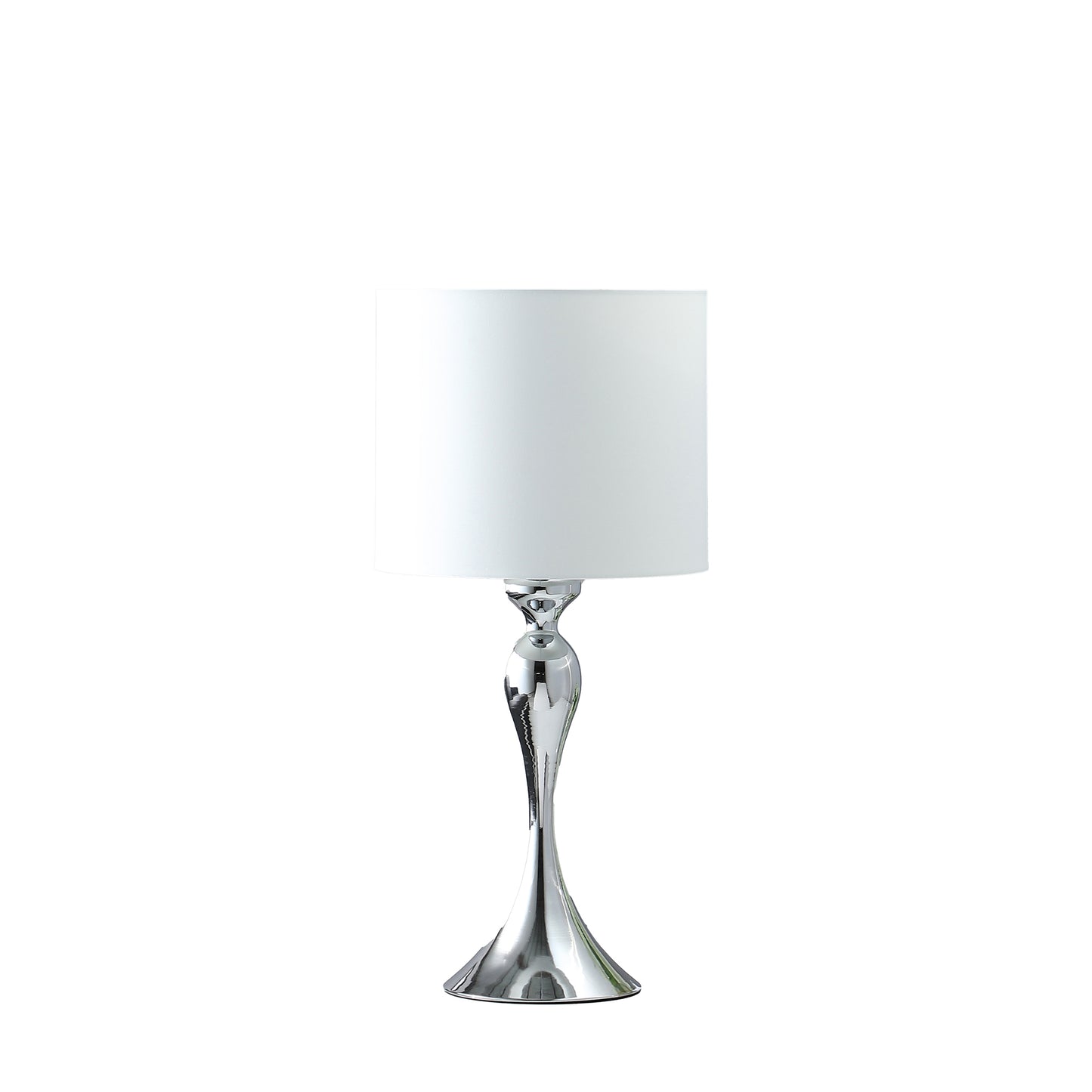 24.5' In Bailey Dark Silver Chrome Modern Candlestick Metal Table Lamp