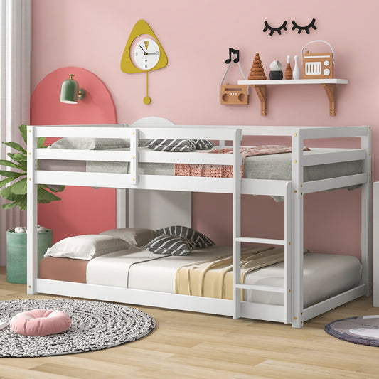 Twin over Twin Floor Bunk Bed, White(Old SKU:W50437209)