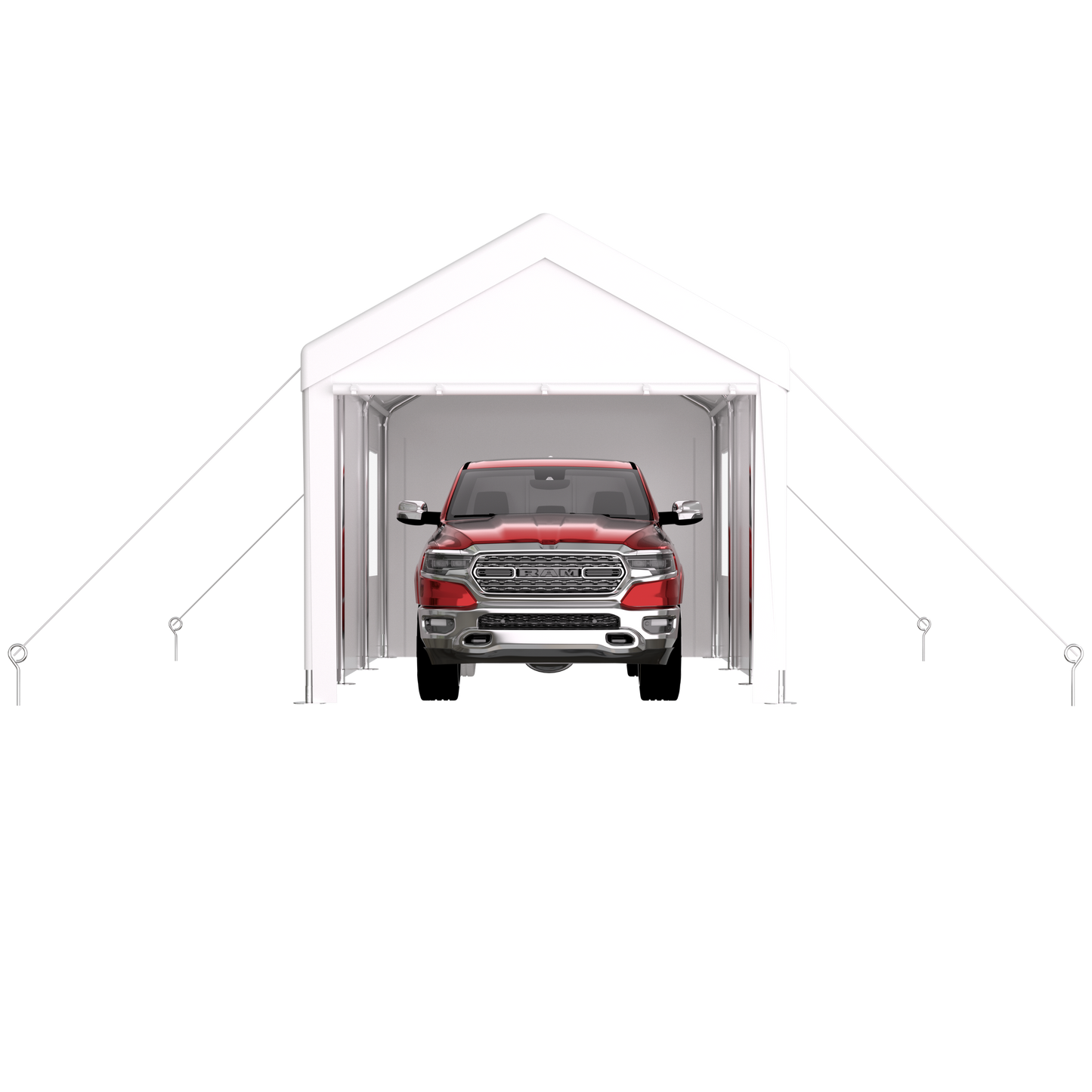 Carport 12' x 20' Portable Garage, Heavy Duty Car Port Canopy with 2 Roll-up Doors & 4 Ventilated Windows for Car, Truck, Boat, Garden Tools,white