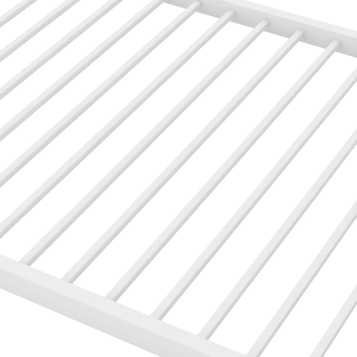 Twin over Twin Metal Bunk Bed, Low Bunk Bed with Ladder,White(OLD SKU:MF197033AAK)