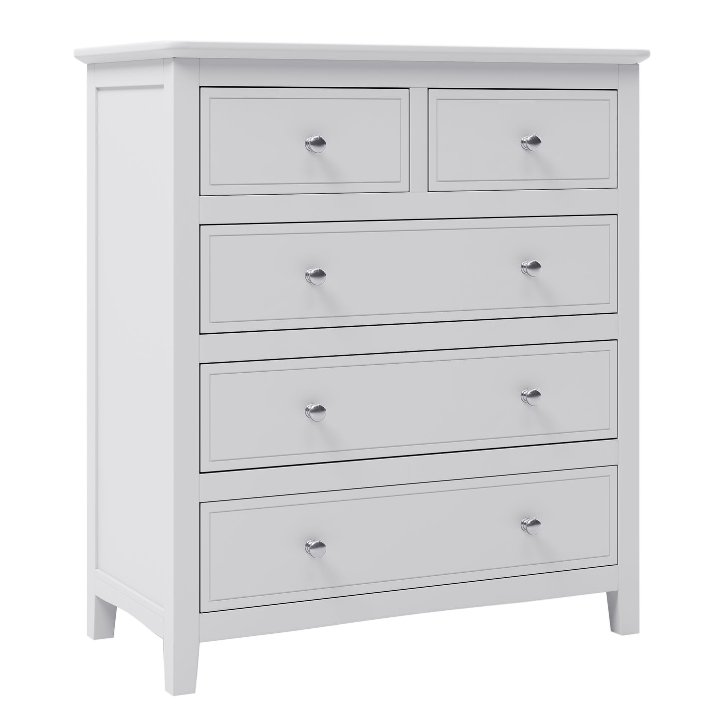 White Solid Wood 5 Pieces Queen Bedroom Sets(bed+nightstand*2+chest+dresser)old sku:BS515101AAK