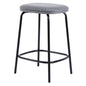 Modern Simple Counter Stool with Upholstered Seat, Set of 2, Charcoal