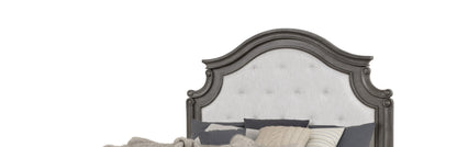 Traditional Style Queen Bed Made with wood in Rustic Gray