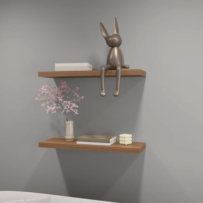 Iva Floating Shelf in Melamine, Mahogany