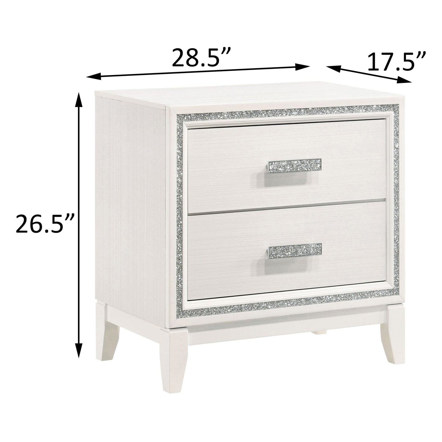 White 2-drawer Nightstand