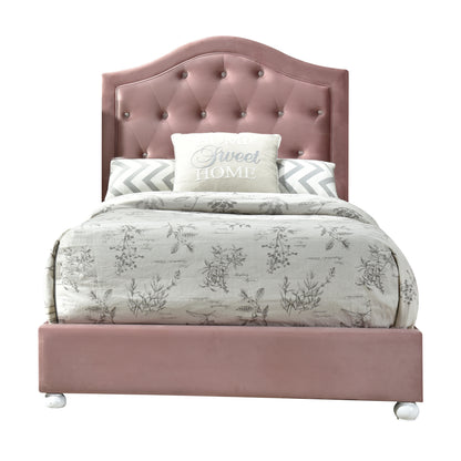 Reggie Pink Fabric Twin Bed