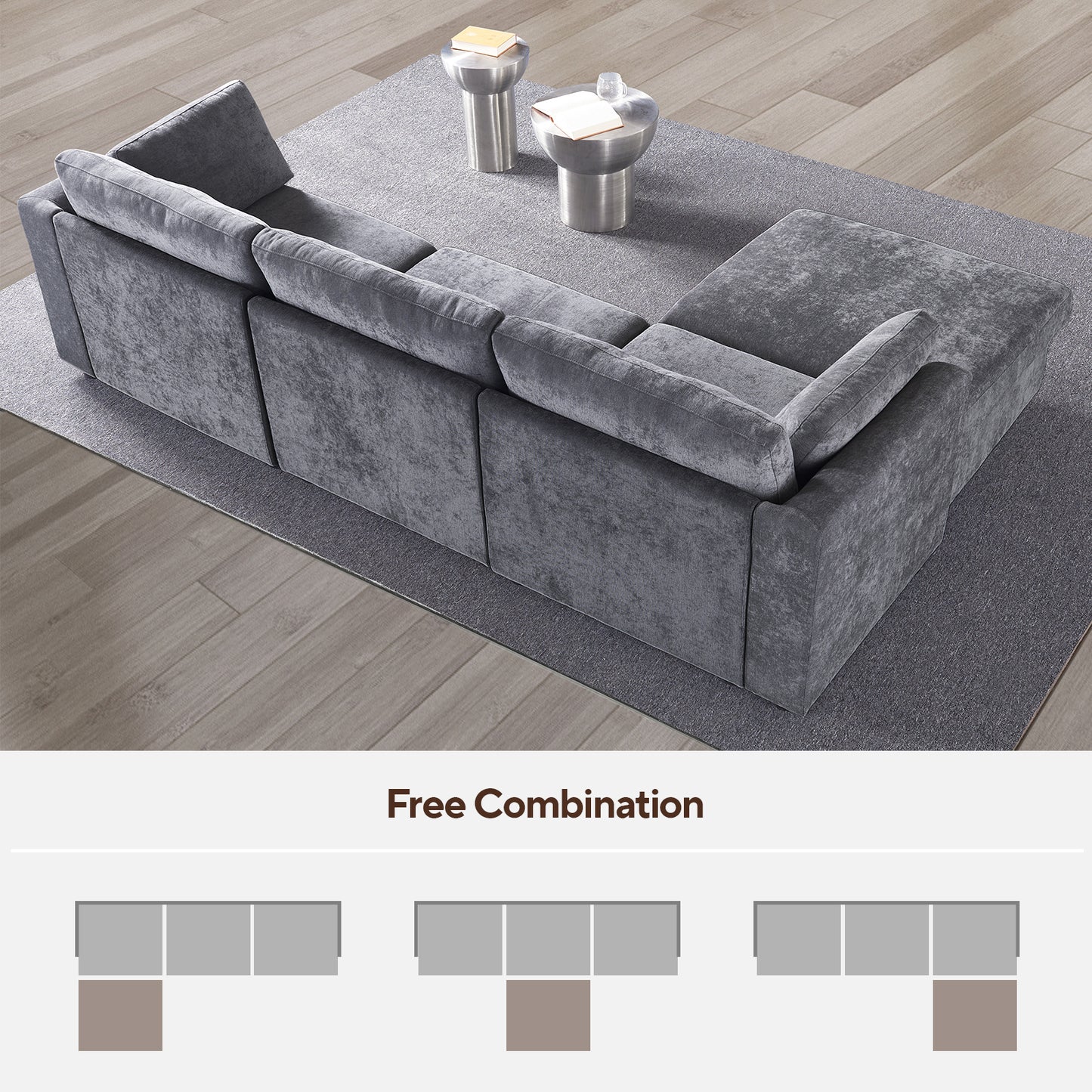 modular GREY  sofa  fabric,  simple and grand, the seat and back is very soft. this is also a KNOCK DOWN sofa