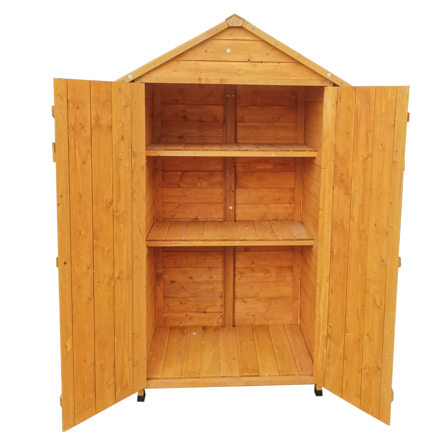 XWT010 WOODEN SHED Natural for backyard garden big spire Tool storage 68.50"X 22.83"X 40.35"