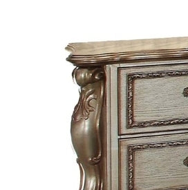 Dresden Gold Patina & Bone Finish Nightstand
