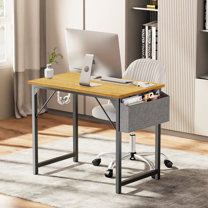 Modern Simple Style Wooden Work Office Desks with Storage,31 Inch,yellow