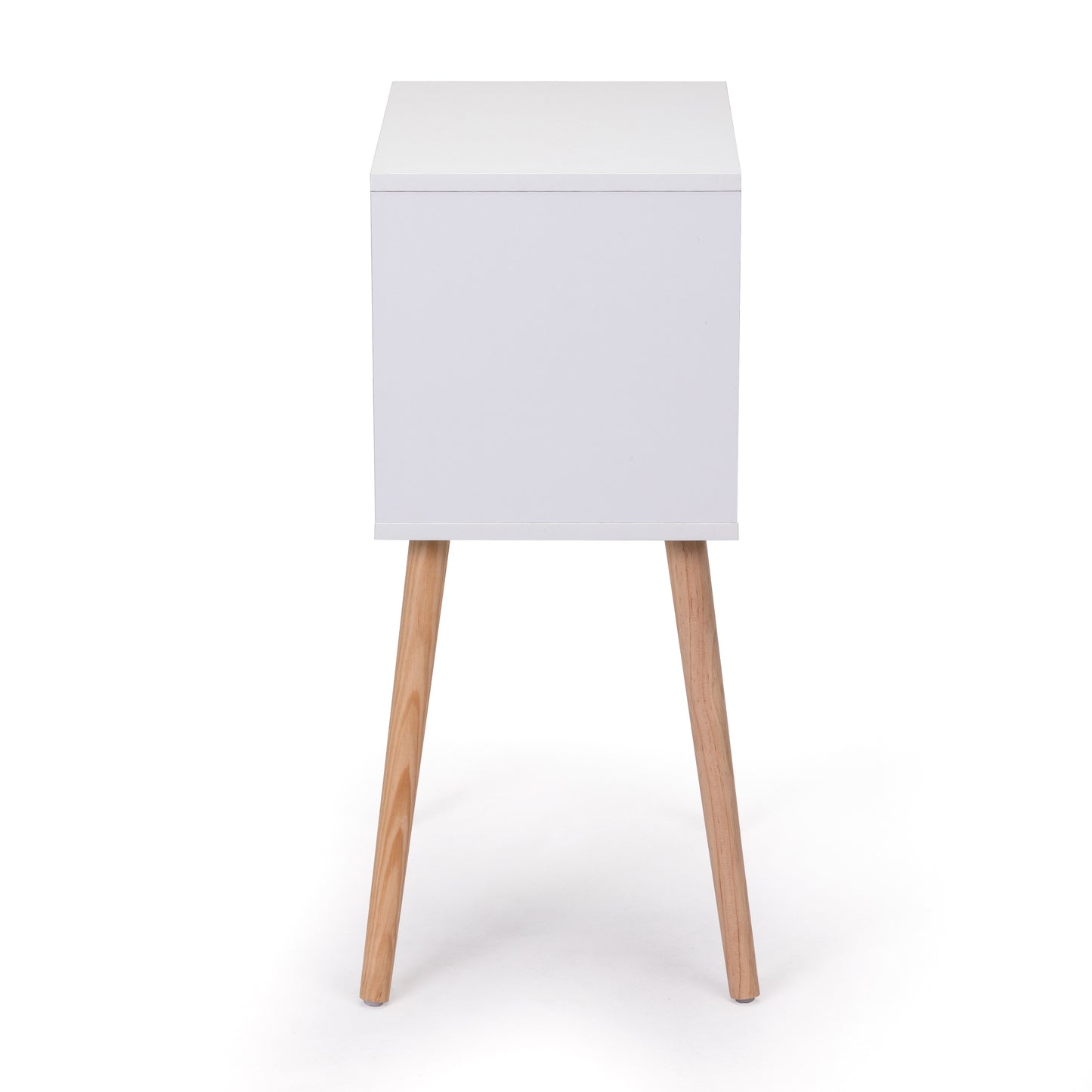 Nightstand with 2 Drawers, Bedside Tables with Solid Wood Legs and Storage, End Table, Side Table, Bedside Furniture for Bedroom, Living Room, White Walnut