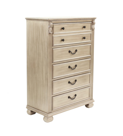 Antique Silver 1pc Chest Of Drawers Storage Bedroom Furniture Traditional Classic Style Chest