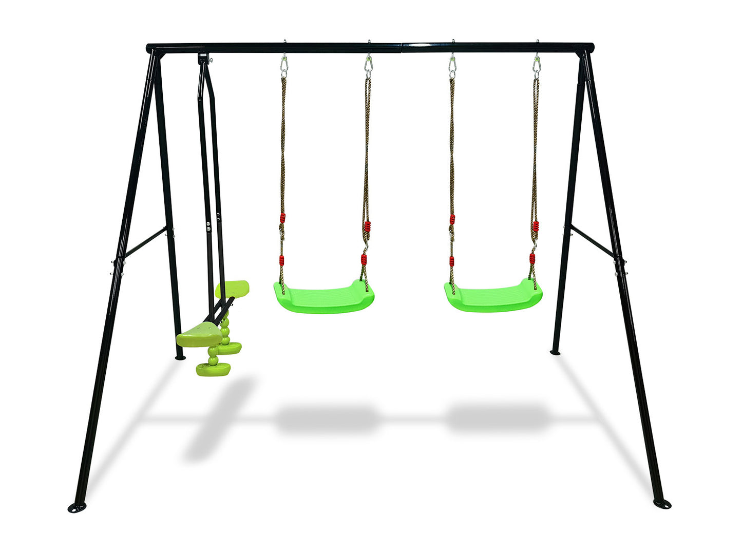 Swing Sets for Backyard 550LBS 3 Seat, Swingset Outdoor for Kids, Swing Set with Glider, 2 Blet Swings