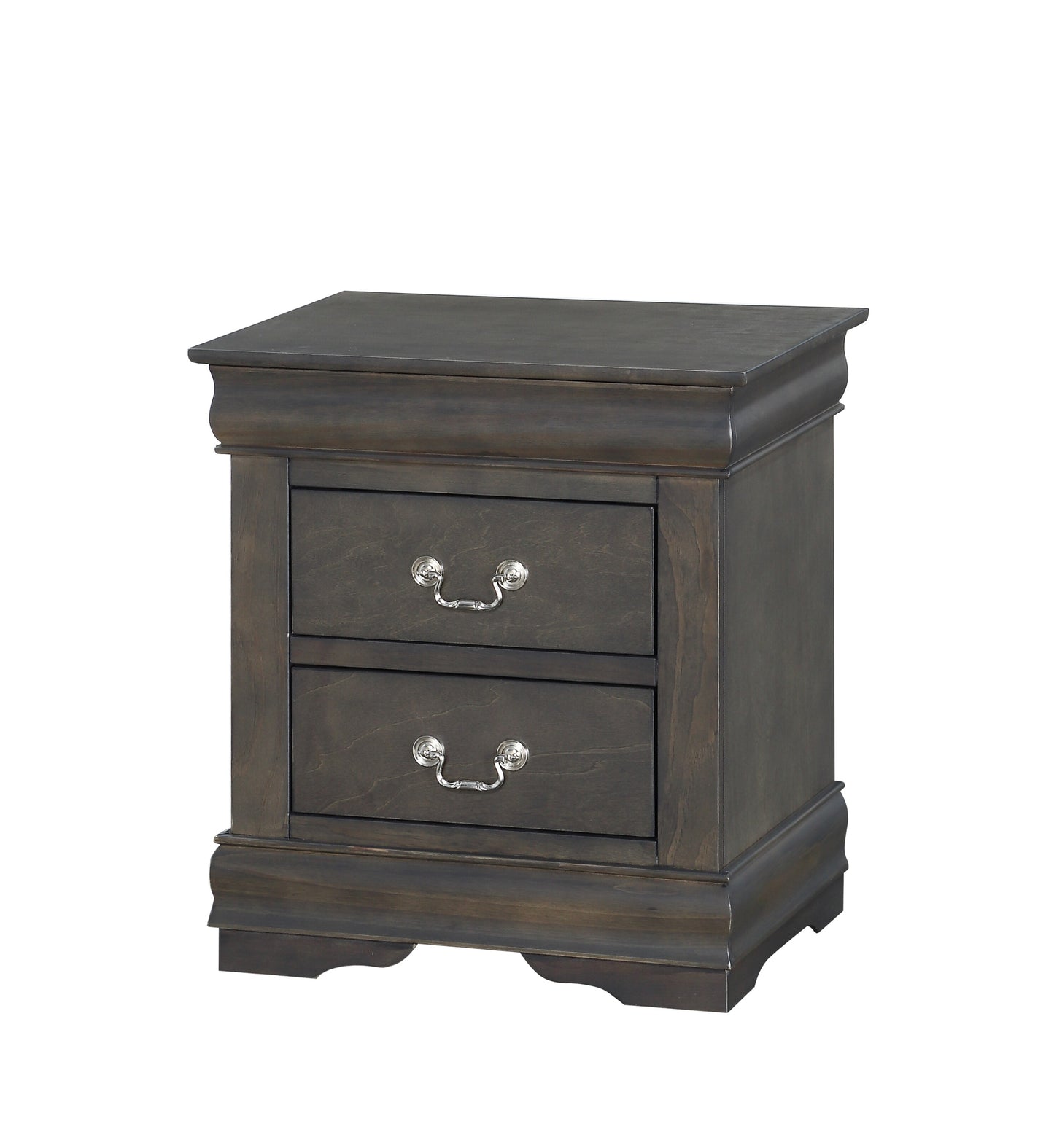 Dark Grey 2-Drawer Nightstand