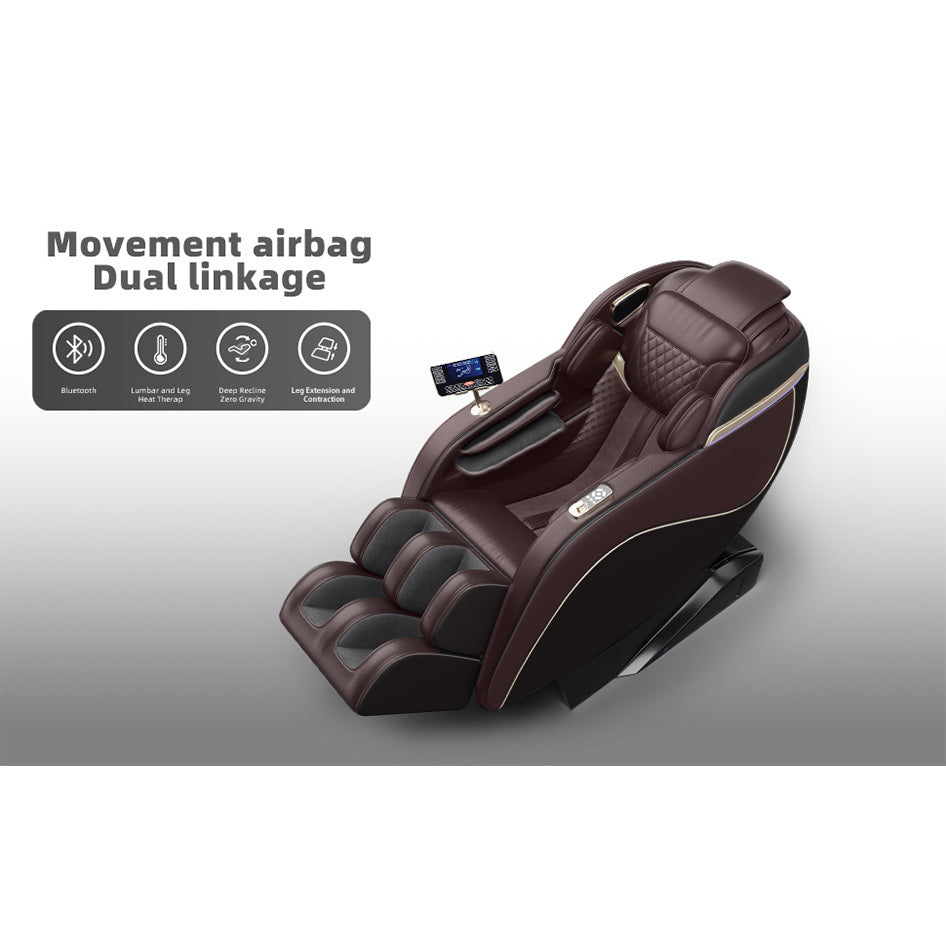 Full Body Massage Chair, Full Body Zero Gravity with 3D Massage Mechanism,Multiple massage modes, Waist and Calf Heater, Foot Roller, Bluetooth Speaker (Brown)