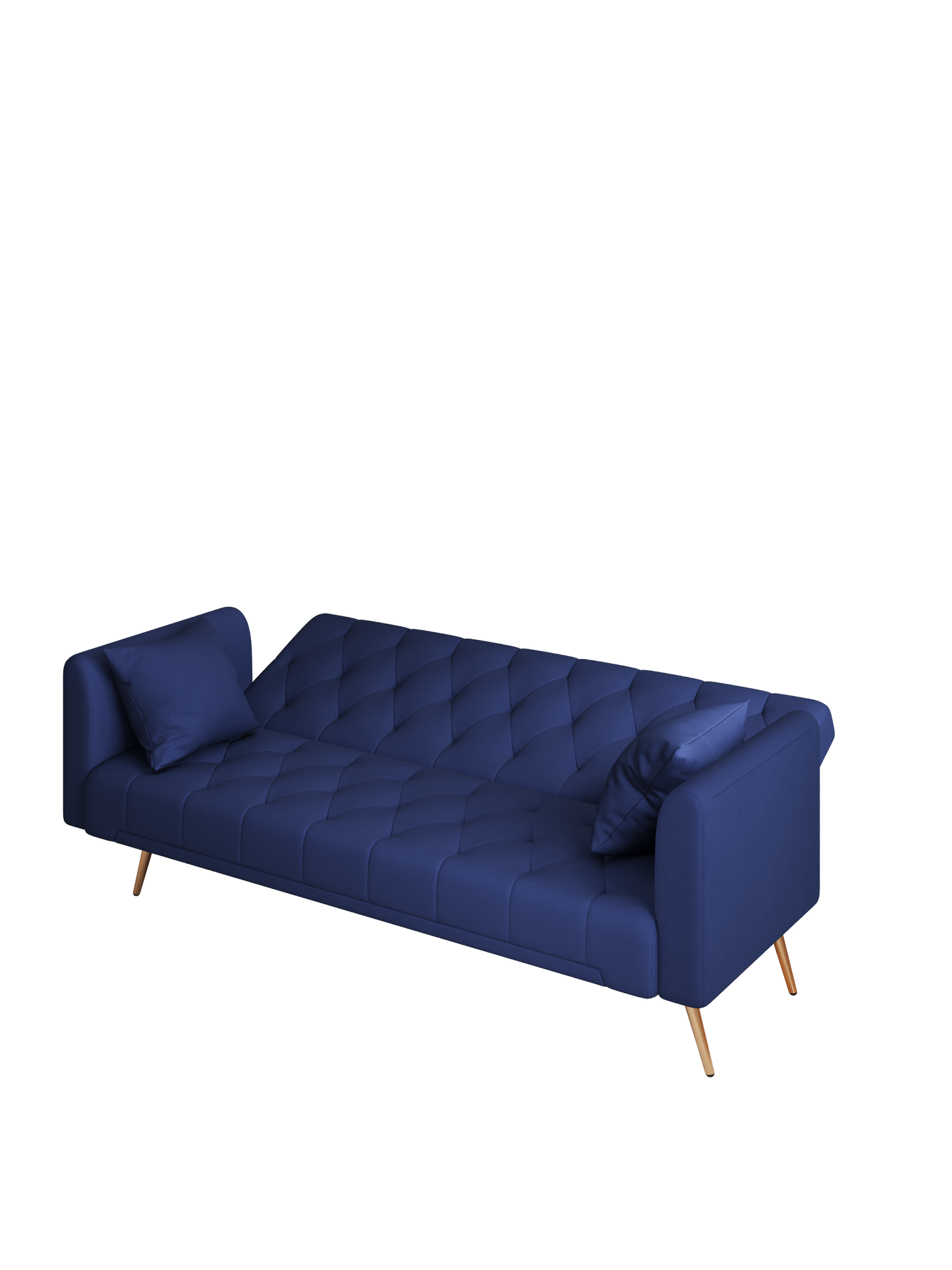 71-inch convertible love seat sofa, American retro blue velvet material, suitable for small living room, bedroom, office