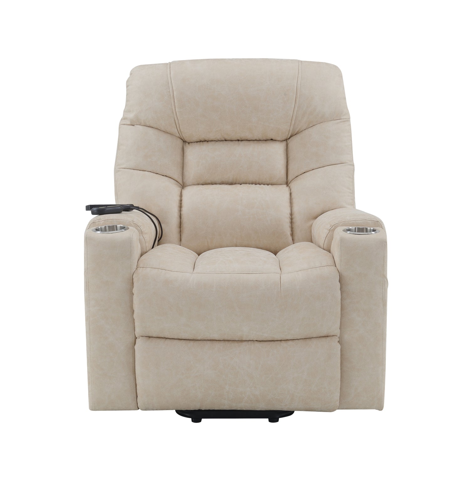 Light Grey Power Lift Recliner with Heating and Massage