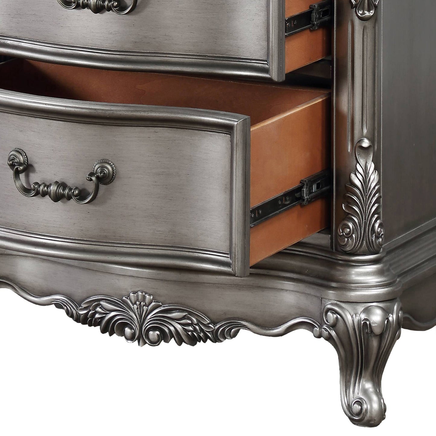 Antique Platinum 2-drawer Nightstand