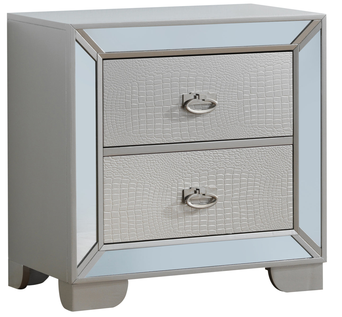 Modern Silver Champagne Bedside Table