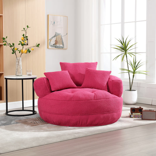 COOLMORE Chenille Sponge single sofa,No Assembly Required,Fluffy Modern Sleeper Chair for Living room, Bedroom, Lounge and Projection Room