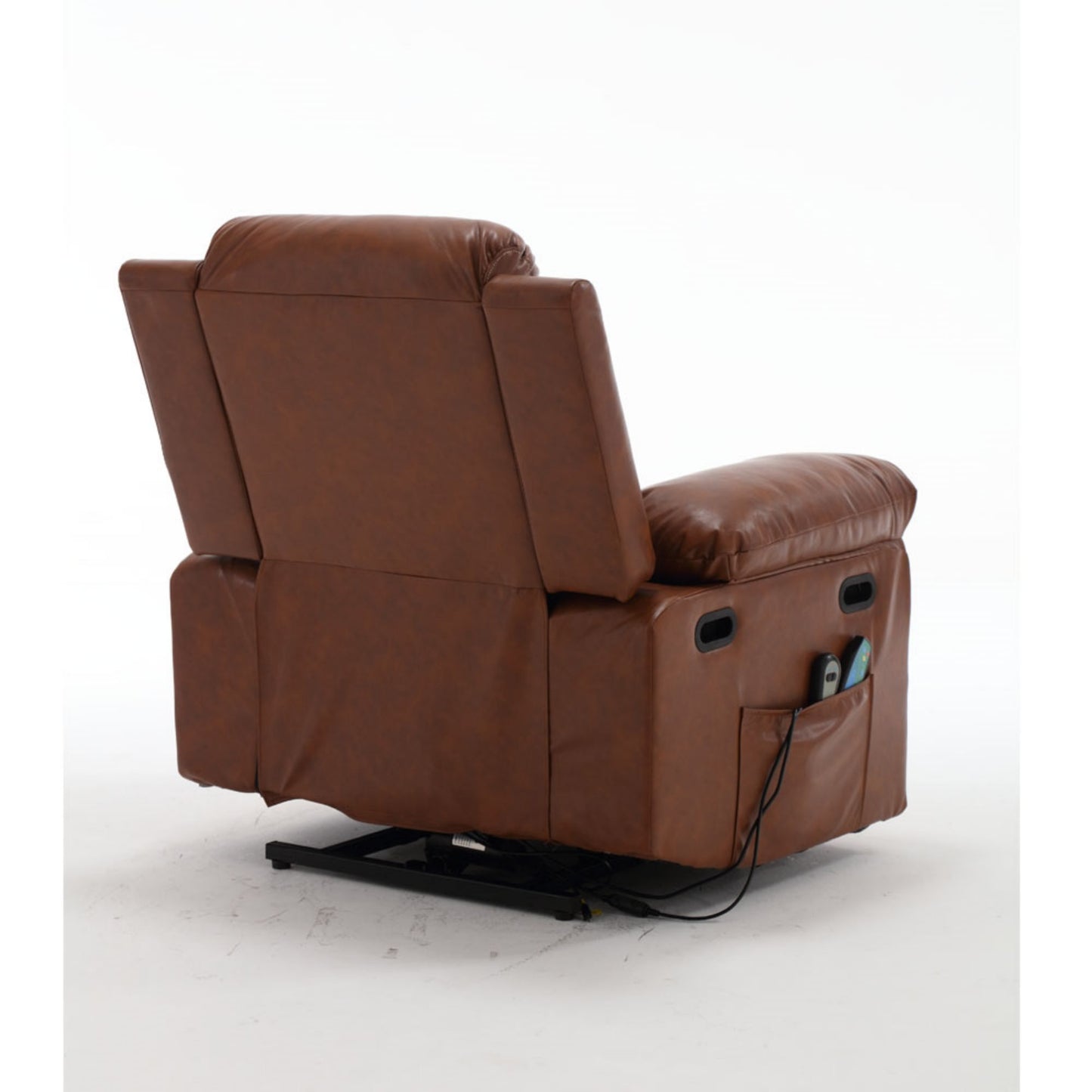 21"seat width,large size Electric Power Lift Recliner Chair Sofa for Elderly, 8 point vibration Massage and lumber heat, Remote Control, Side Pockets and Cup Holders, cozy fabric, overstuffed arm pu