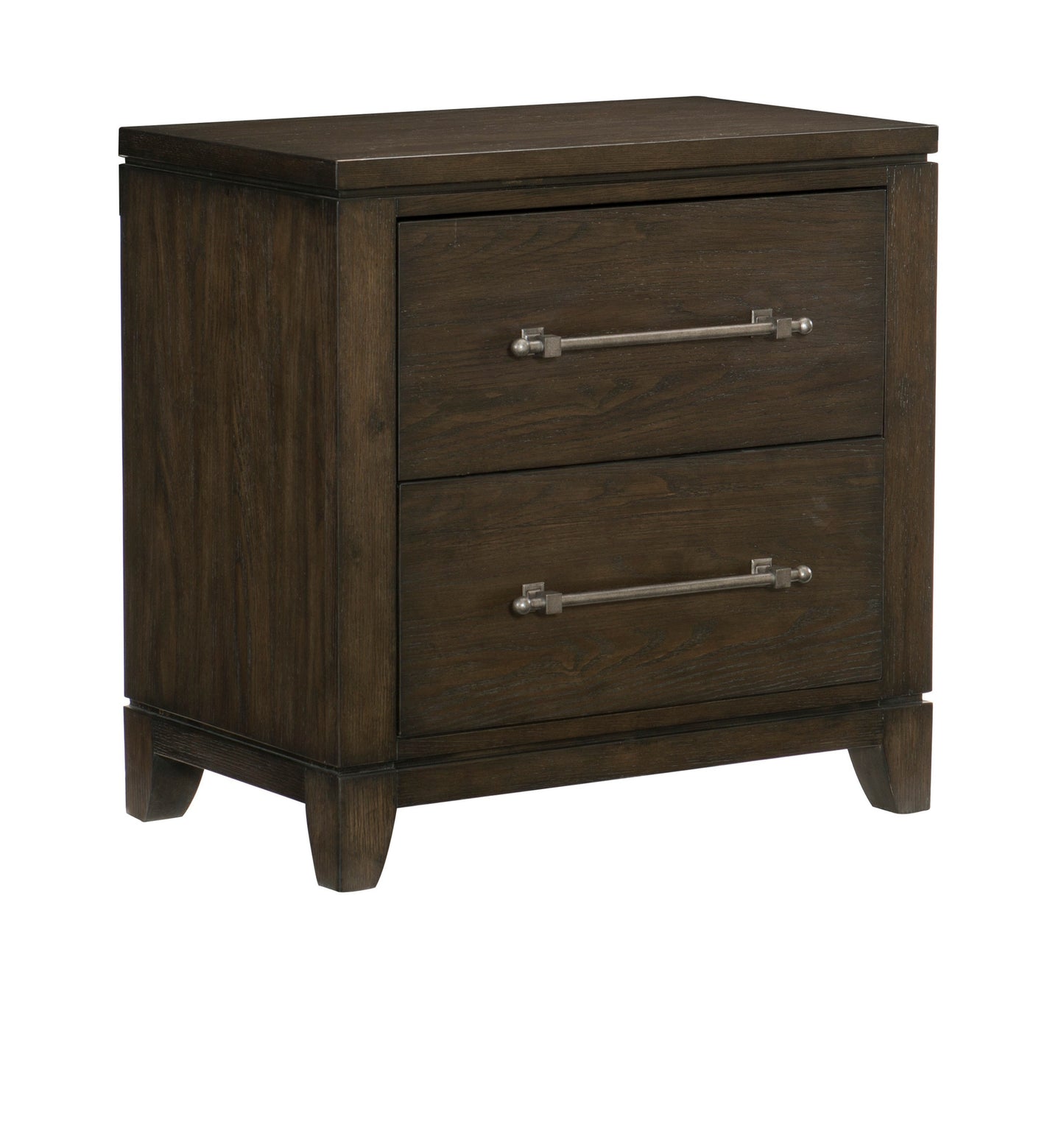 Contemporary Style Bedroom 1pc Nightstand of 2 Drawers Dark Brown Finish Wooden Furniture Modern Look