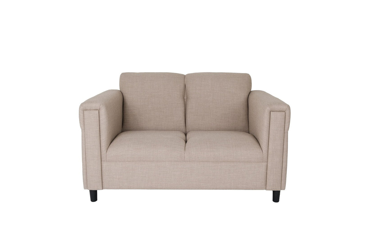 Loveseat Sofa for Living Room, Modern Décor Love Seat Mini Small Couches for Small Spaces and Bedroom with Solid Wood Frame (Toast, Polyester Nylon)