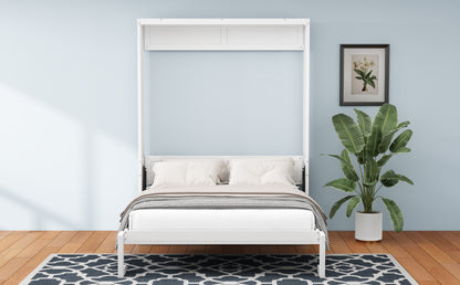 Queen Size Murphy Bed, 68-inch Cabinet Bed Folding Wall Bed with Desk Combo Perfect for Guest Room,Study, Office,White(old sku:BS530192AAC)