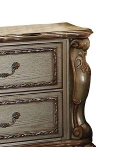 Dresden Gold Patina & Bone Finish Nightstand