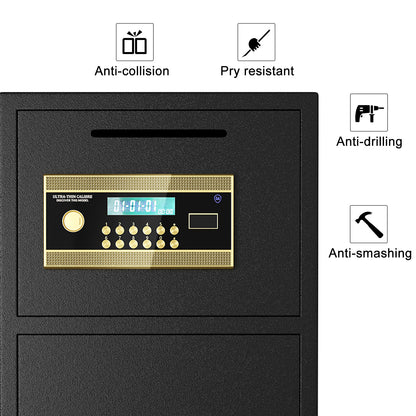 Large Double-door Coin-operated Safe,Digital Security Safe with Fireproof and Waterproof Bag,5.0 Cubic Feet Safe Box with Hidden Code Function for Home,Office and Hotel