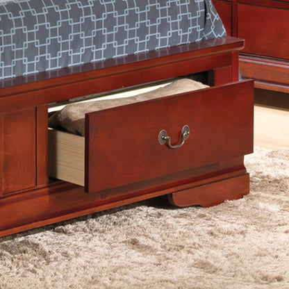 Traditional King Size Storage Bed In Cherry Hue