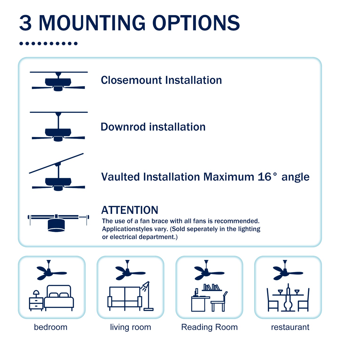 Ceiling Fans with Lights(no include bulb)  and Remote 52 Inch Bedroom Ceiling Fan with Light Crystal Chandelier Fans, Reversible Motor, Timer, Polished Chrome