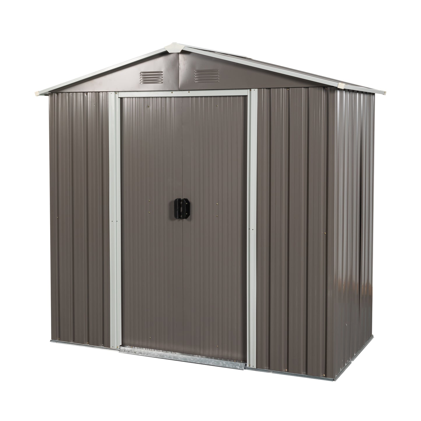 8ft x 4ft Outdoor Metal Storage Shed with Metal foundation,Gray