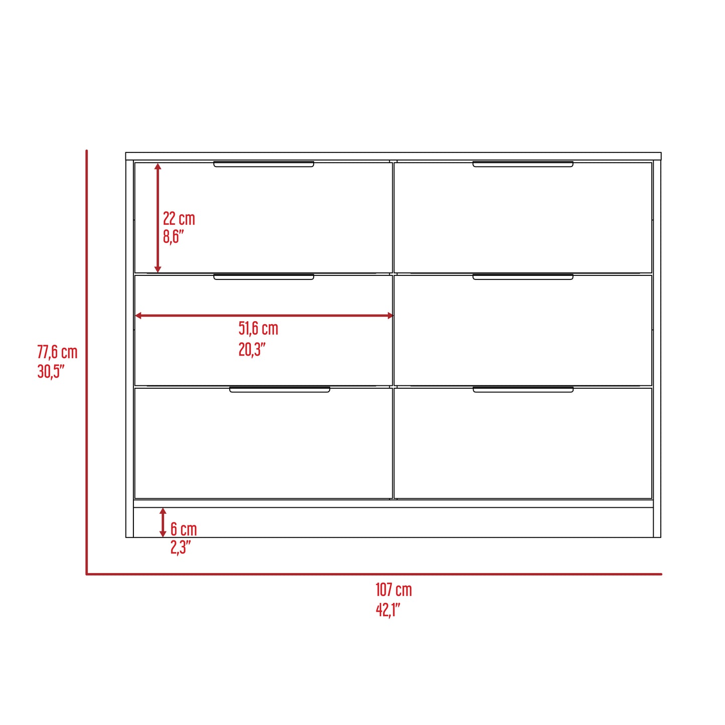 4 Drawers Dresser, Superior Top, Black / Pine