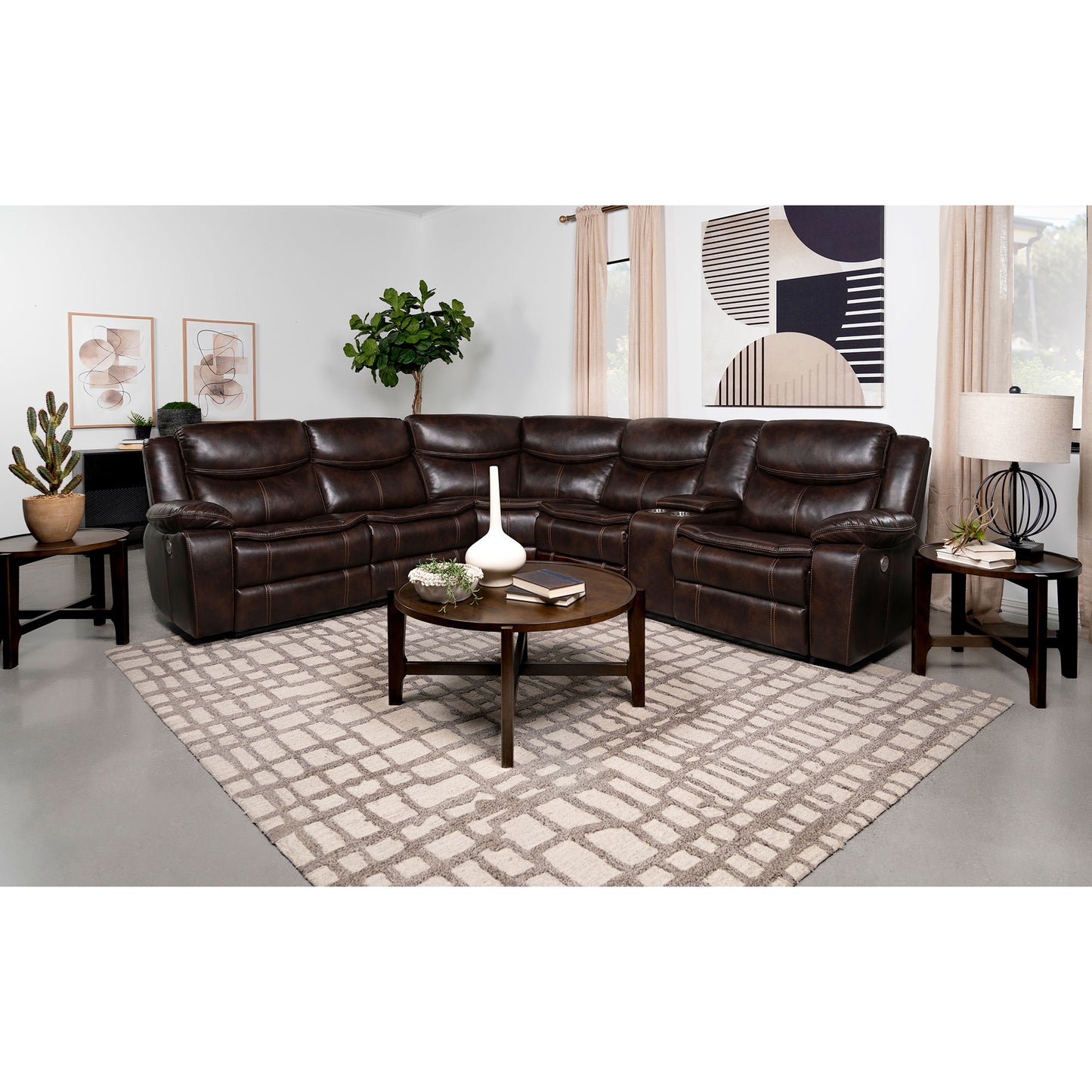 McLean Dark Brown Power Reclining Sectional Sofa