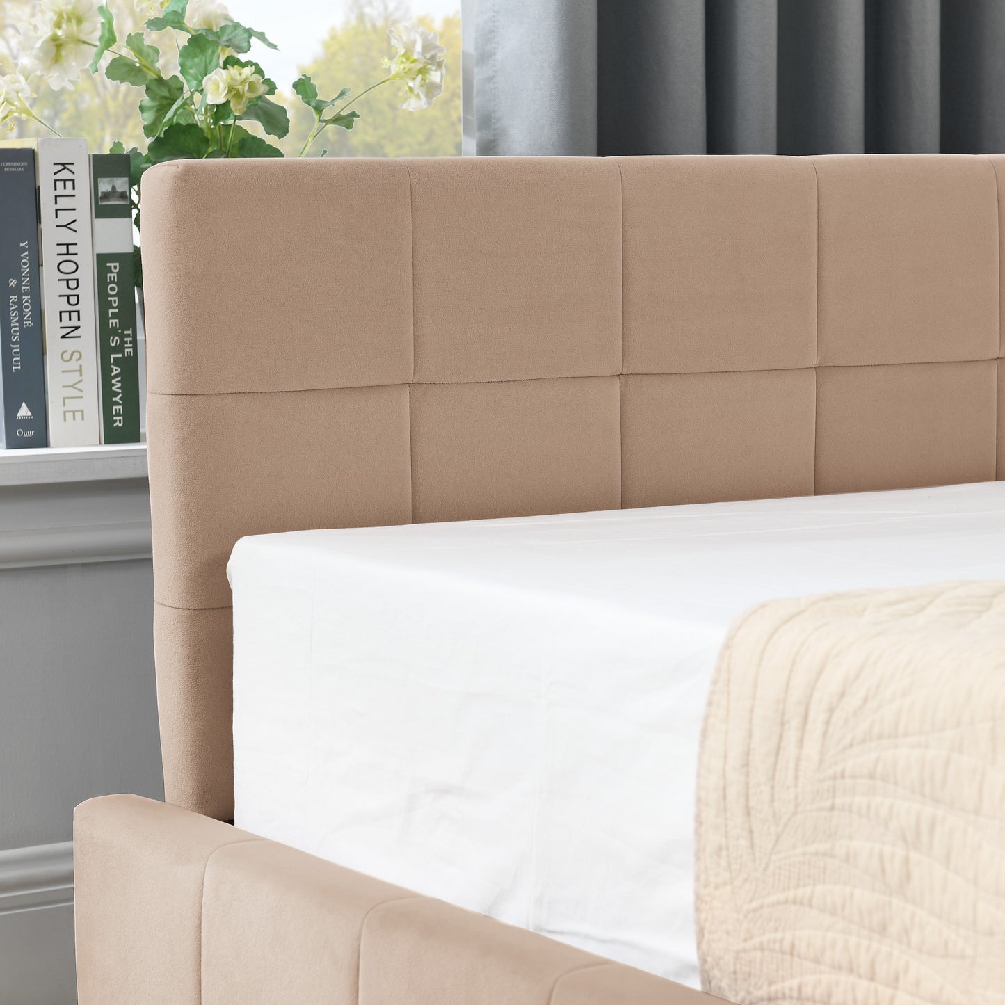 Full Size Storage Upholstered Tufted Bed Frame, Sofa Bed Frame with Comfortable Backrest and Armrests, Full Size Bed for Bedroom, Living Room,Velvet, PINK(80.5''*59''*29.5'')