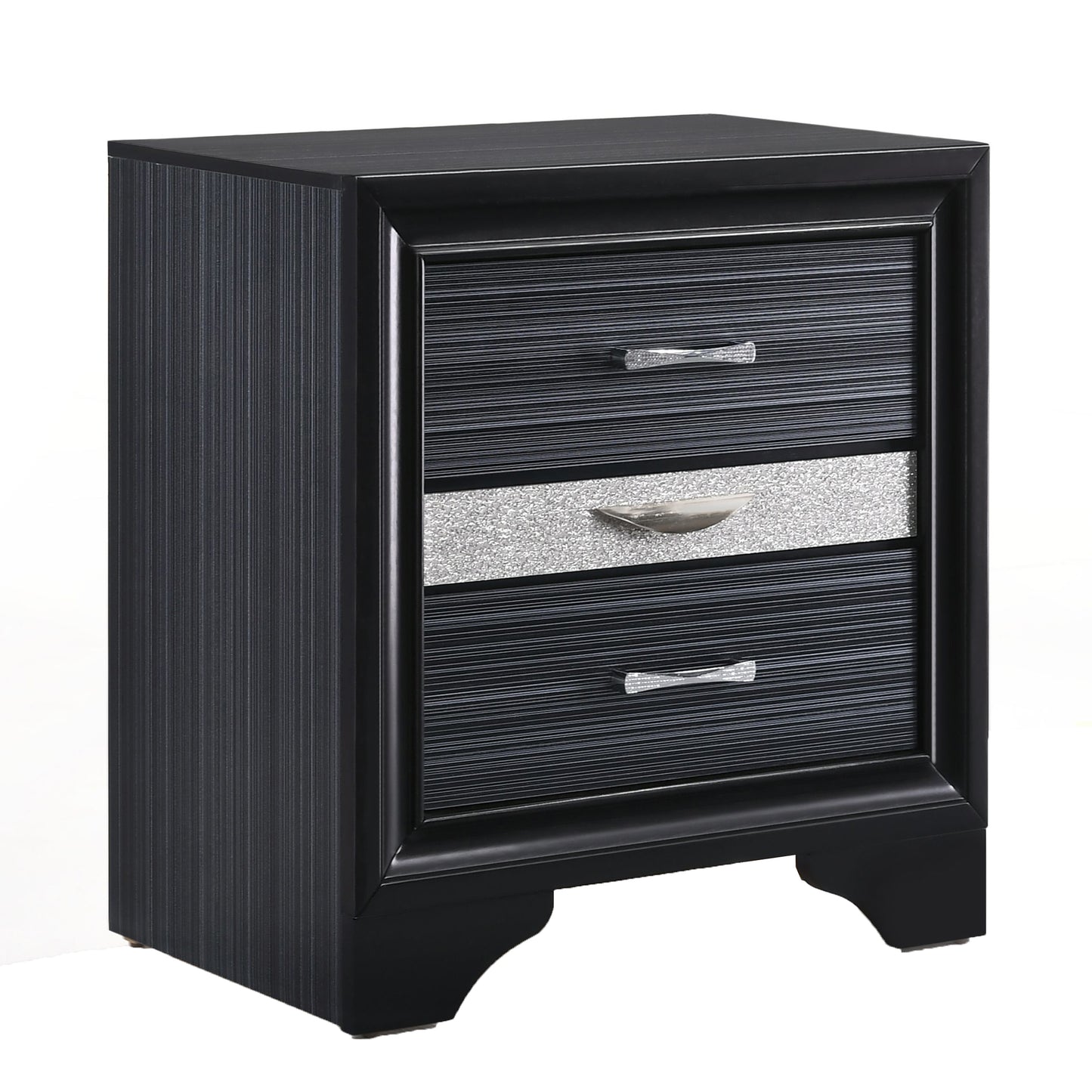 Black 3-drawer Nightstand