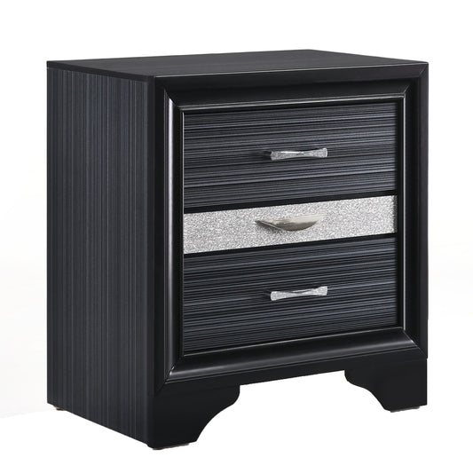 Black 3-drawer Nightstand
