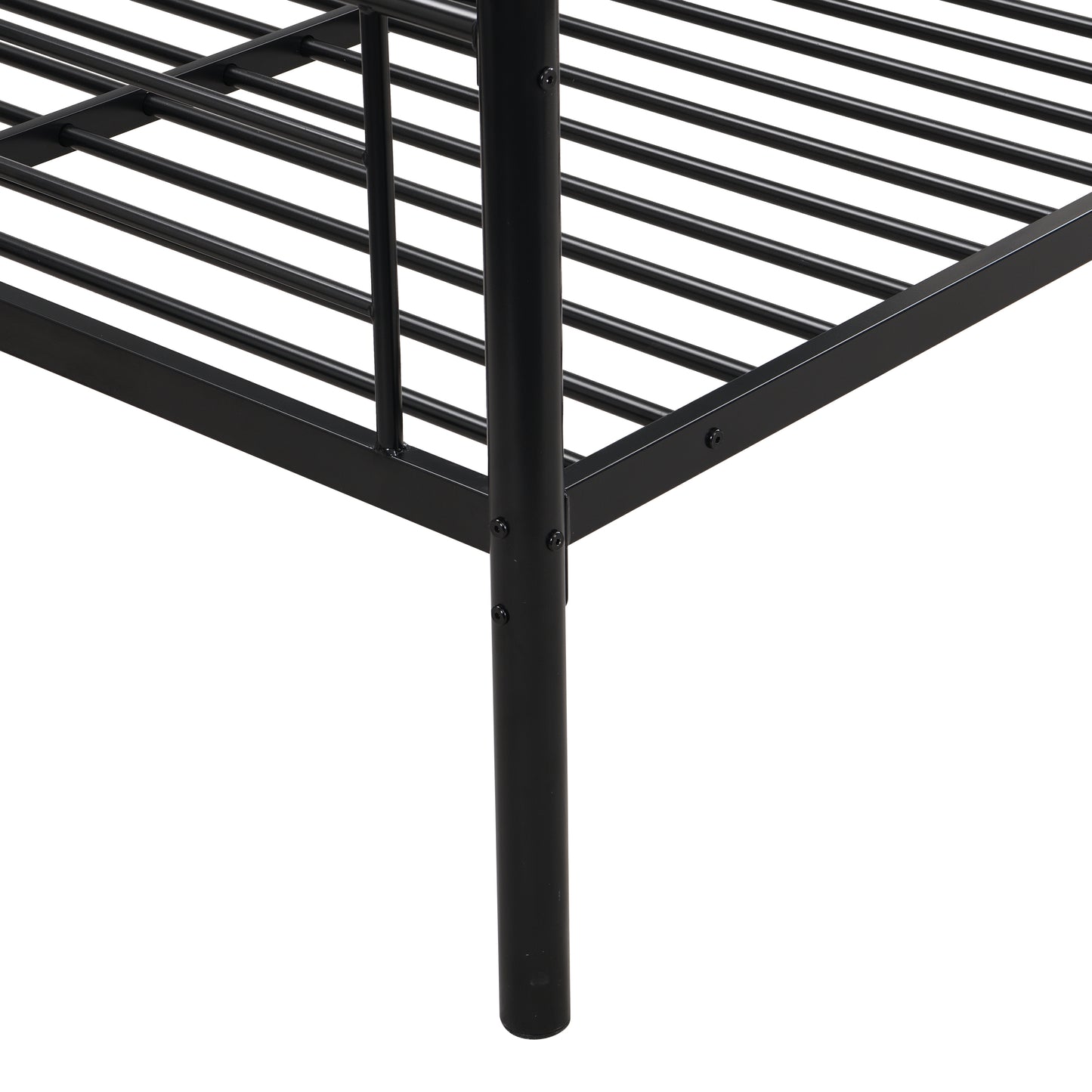 Twin Over Full with trundle Metal Bunk Bed , No Box Spring Needed, Easy Assemble