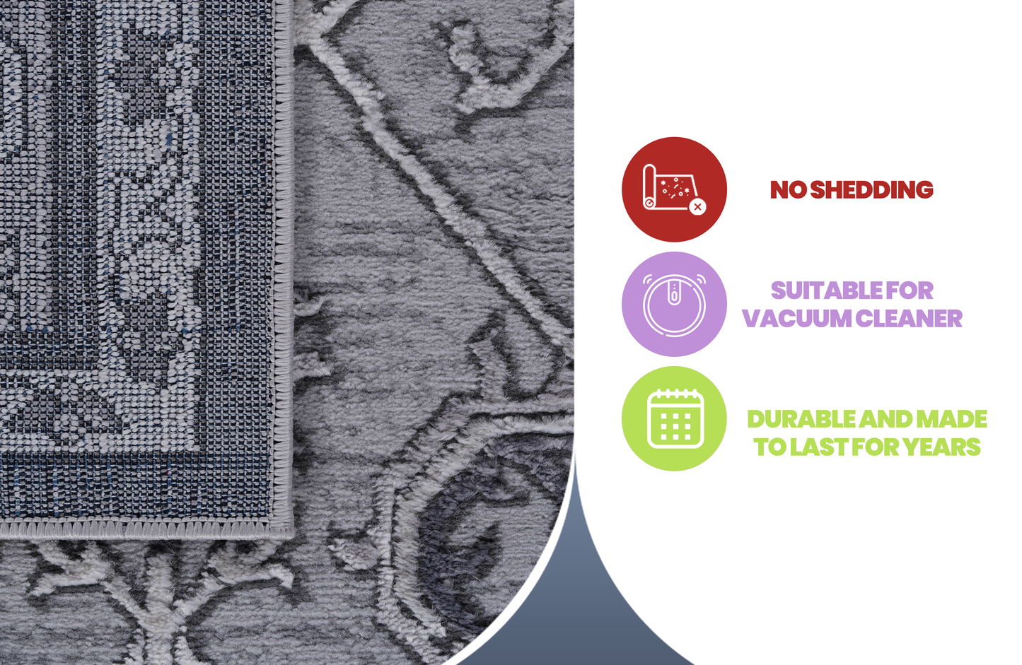 5X7 Grey/Oriental Non-Shedding Living Room Bedroom Dining Home Office Stylish and Stain Resistant Area Rug