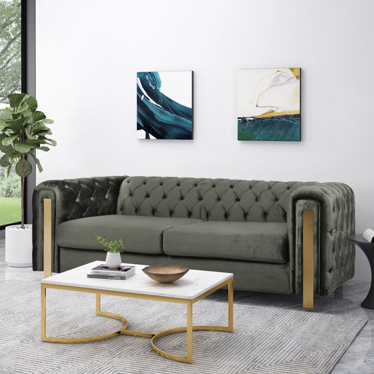 Mirod Comfy 3-seat Sofa with Tufted Back and Arm, Modern for Living Room