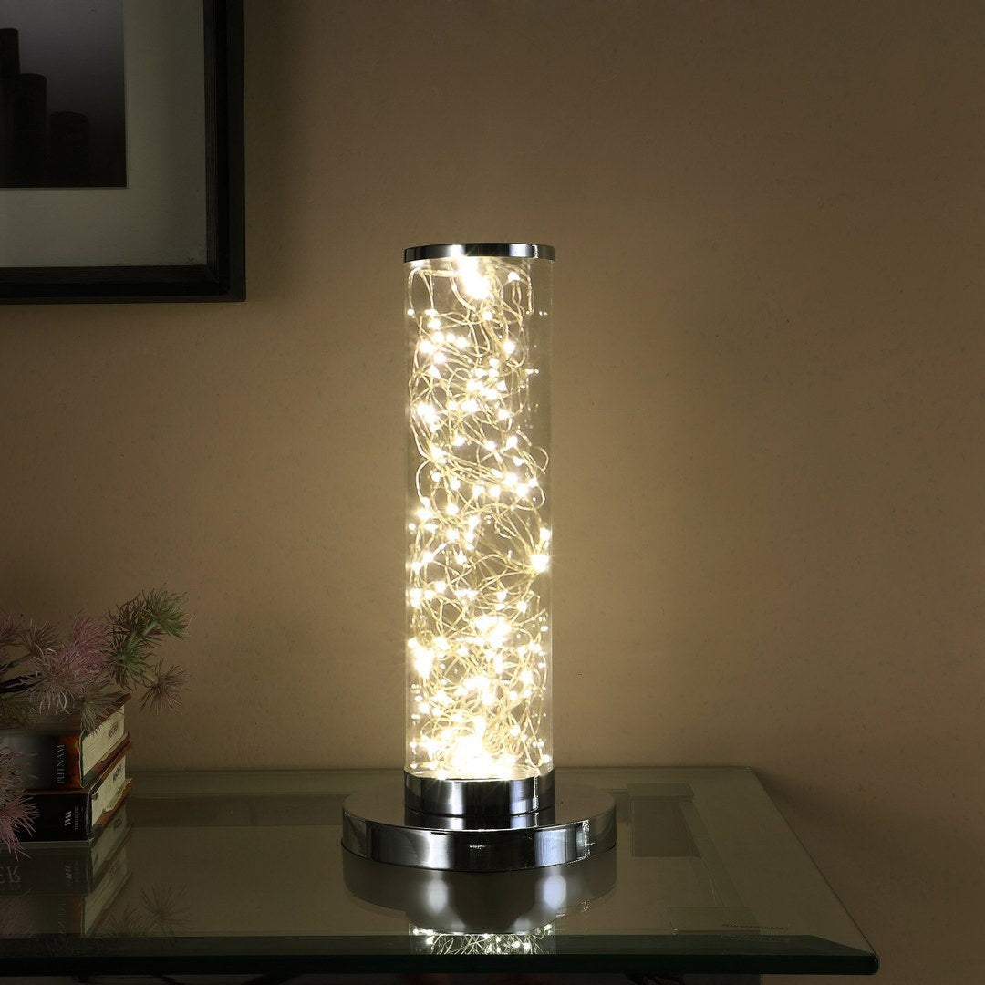 13-Inch Exposed Rope LED Minari Clear Column Floor Lamp