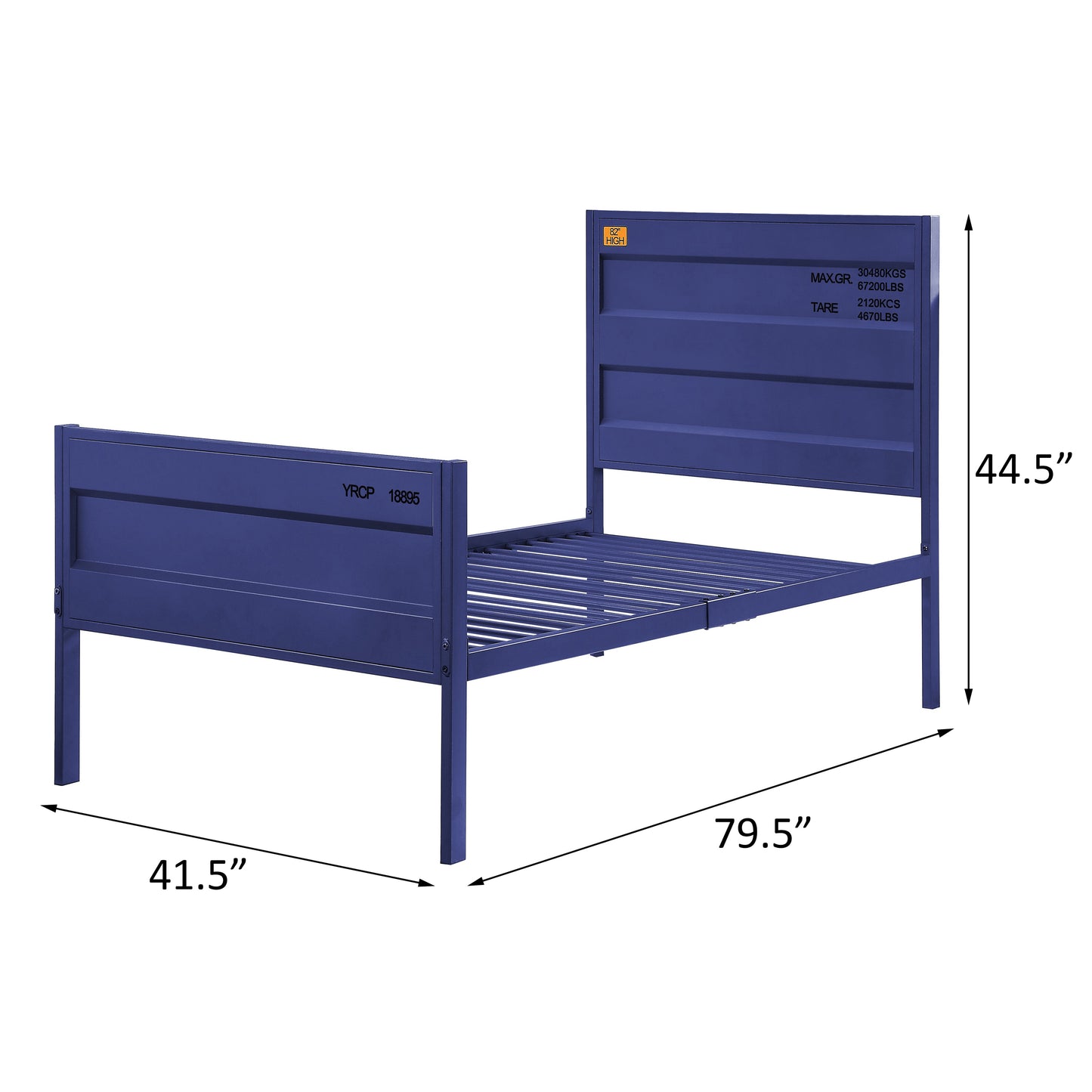 Blue Twin Platform Bed