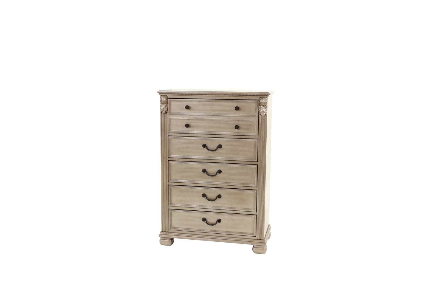 Antique Silver 1pc Chest Of Drawers Storage Bedroom Furniture Traditional Classic Style Chest