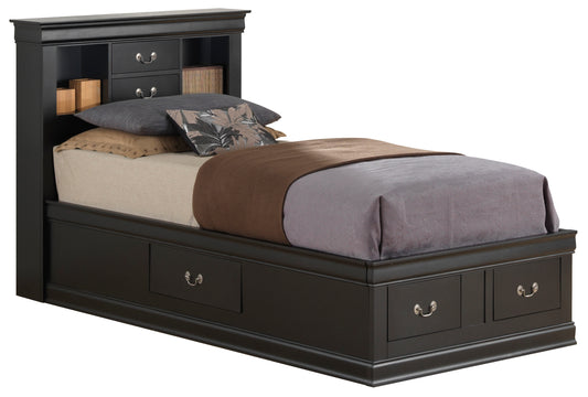 Elegant Black Twin Storage Bed