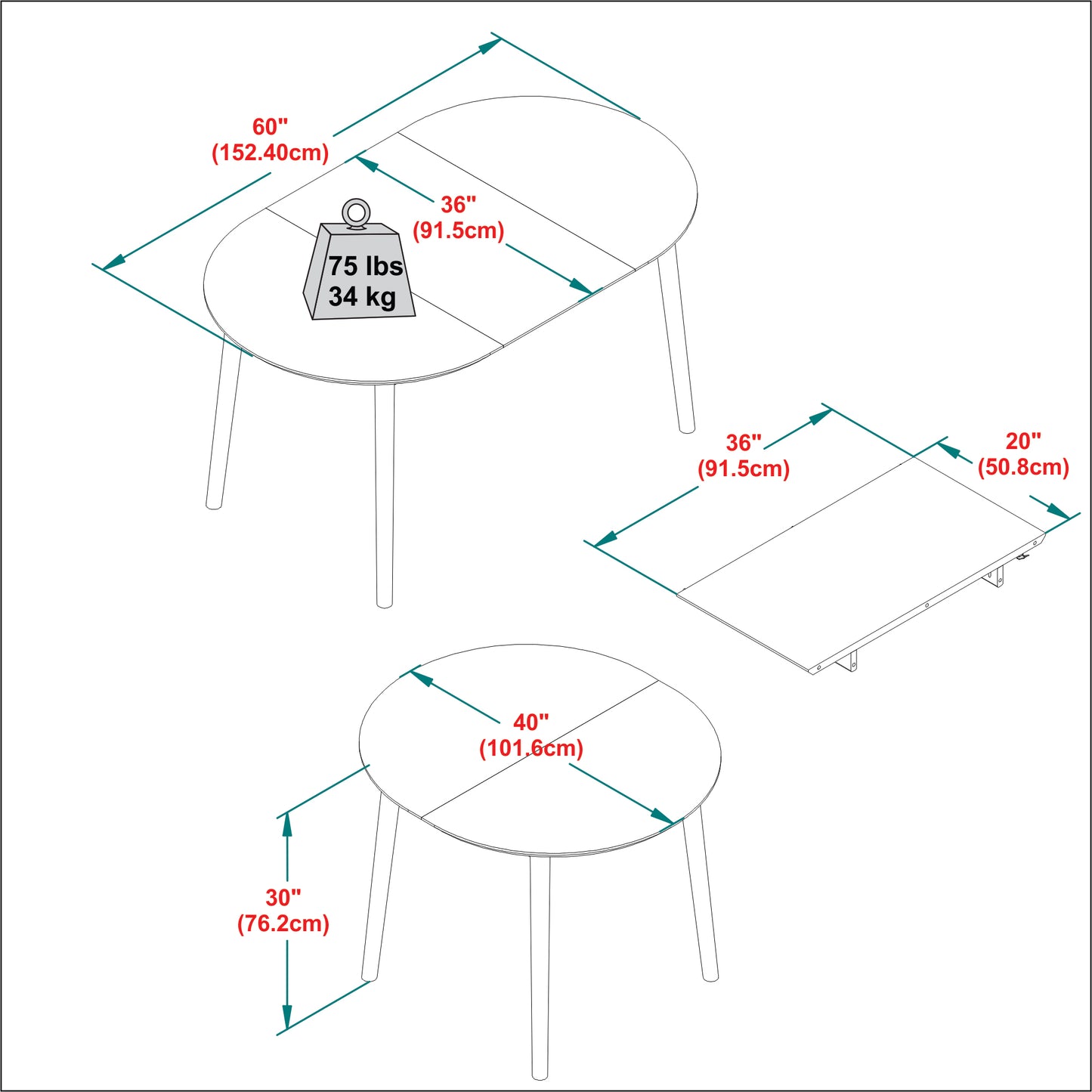 Mid-Century Damsel Extension Dining Table with Removable Leaf, Caramel