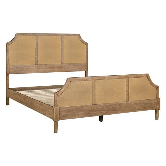 Woven Cane Queen Platform Bed