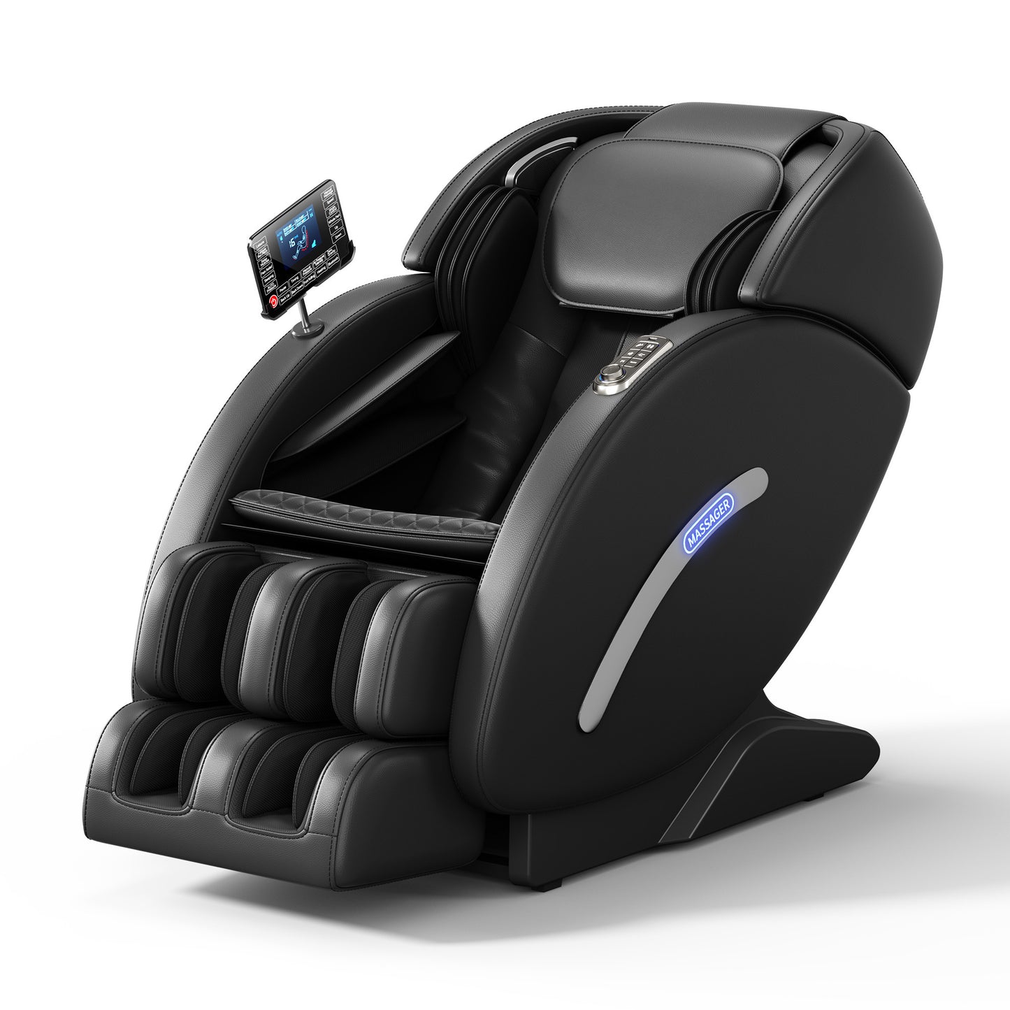 Full Body Massage Chair, Full Body Zero Gravity with 3D Massage Mechanism, 6 Auto Massage Mode, Waist and Calf Heater, Foot Roller, Bluetooth Speaker (Black)