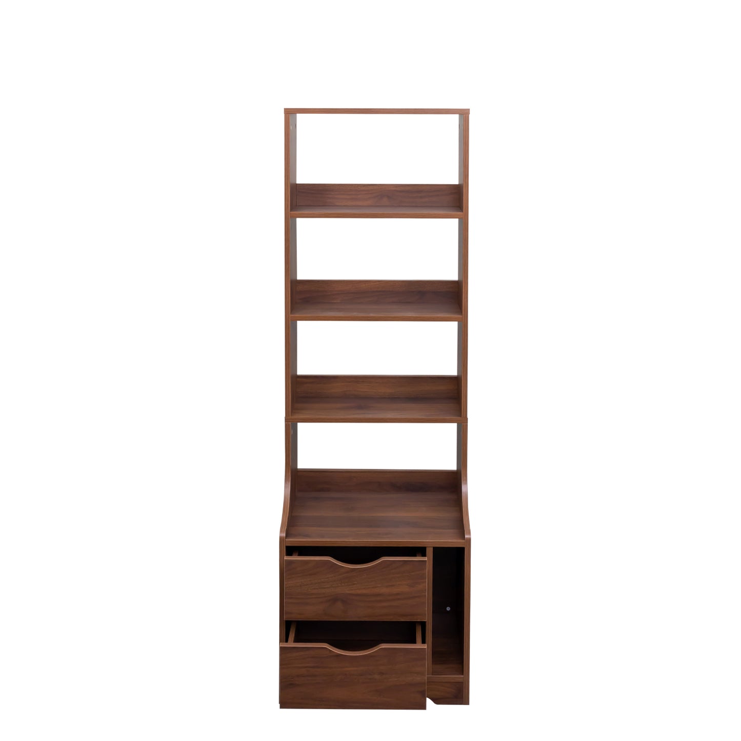 Night Stand with Bookshelf, Night Stand with 2 Storage Drawers for Bedroom