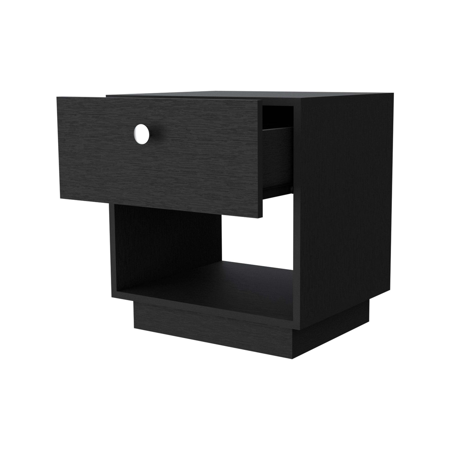 Black 1-Drawer Nightstand